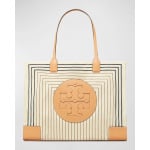 Большая сумка Ella с принтом Tory Burch, цвет Box Stripe  Natural Vachetta - фото