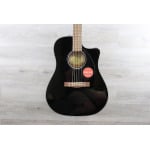 Акустическая гитара Fender CD-60SCE Solid Spruce/Mahogany Cutaway Dreadnought with Electronics Black - фото