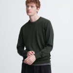 Джемпер Uniqlo Extra Fine Merino, темно-оливковый - фото