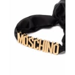 Moschino шелковый платок с логотипом, черный - фото 3