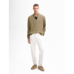 Свитер Massimo Dutti Ribbed Knit With Mock Neck, хаки - фото 7