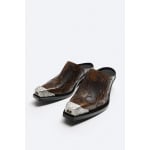 Сапоги Zara Cowboy Clogs X Twojeys Limited Edition, темно-коричневый - фото 6