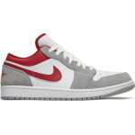 Кроссовки Air Jordan 1 Low SE Light Smoke Grey Gym Red, белый - фото