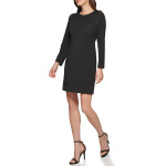 Платье DKNY Long Sleeve Sheath Dress w/ Shoulder Chain Detail, черный - фото 3