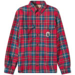 Рубашка Gucci Checked Logo Flannel Shirt - фото