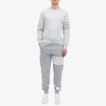 Свитшот Thom Browne Engineered Stripe Crew, светло-серый - фото 5