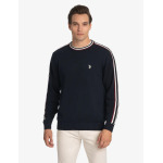 Свитер U.S. Polo Assn. Signature Stripe Crew Neck, темно-синий - фото