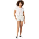 Шорты Dickies Juniors High-Rise Five-Pocket Roll Cuff & Logo Printed Web Belt Shorts Fit, цвет White/Khaki Tie-Dye - фото 3