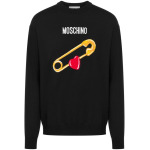 Moschino джемпер из вирджинской шерсти вязки интарсия, черный - фото