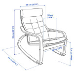 ПОЭНГ Кресло-качалка, березовый шпон/Гуннаред темно-серый POÄNG IKEA - фото 3