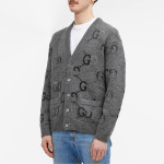 Кардиган Gucci Jumbo Gg Knit, серый - фото 2