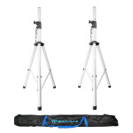 2) Rockville White 8" PA DJ Speaker Covers+Scrims+Stands+Lights 4 Wedding Church RVSS2 White+(2) RSC88W+(2) RSC7W+Pars - фото 2