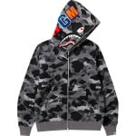 Худи BAPE Grid Camo Shark Full Zip. черный - фото 2