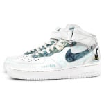 Кроссовки Nike Air Force 1 Skateboarding Shoes Men Mid-top White, белый/черный - фото 2