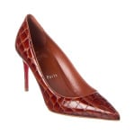 Christian Louboutin Kate 85 Туфли из кожи с тиснением под кожу аллигатора, красный - фото 4