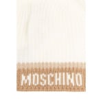 Moschino шапочка с логотипом, вязка интарсия, белый - фото 5