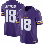 Мужские кроссовки Nike Minnesota Vikings Justin Jefferson #18 Vapor F.U.S.E. Ограниченная фиолетовая майка - фото