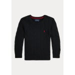 Вязаный свитер CABLE-KNIT COTTON JUMPER Ralph Lauren, черный - фото