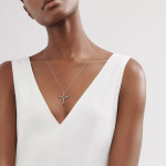 Колье Tiffany & Co. x Elsa Peretti Infinity Cross, Large, серебро - фото 2