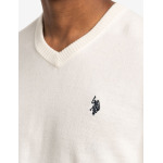 Свитер U.S. Polo Assn. Soft Engineered Stripe Crew Neck, кремовый - фото 4