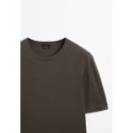 Базовая футболка SHORT SLEEVE Massimo Dutti, светло-серый - фото