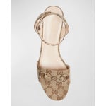 Босоножки на платформе Lady GG Canvas Bit Gucci, цвет Beige Ebony - фото 4