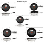 Tefal E30 Набор сковород Джейми Оливера индукционный, 9 предметов -SET19- сотейник с крышкой 25 см, вок с крышкой 28 см, сковорода 28см, 24см, 20см - фото 3