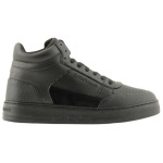 Кроссовки EMPORIO ARMANI Leather High-top Sneakers, черный - фото 2