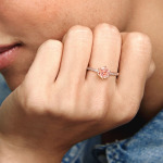 Кольцо Pandora Moments Pink Sparkling Crown Solitaire, розовое золото - фото 5