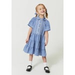 Платье-рубашка Gingham School And Scrunchie Set Clarks, синее - фото 2