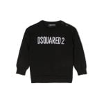 DSQUARED2 KIDS джемпер вязки интарсия с логотипом, черный - фото