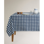 Скатерть Zara Home Resin-coated Gingham Check, синий - фото