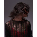 Свитер Topshop Knitted Sheer Knit, черный - фото 3