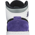 Кроссовки Air Jordan 1 Mid SE GS Varsity Purple, белый - фото 7