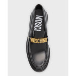 Мужские кожаные пенни-лоферы для колледжа Moschino, цвет Black - фото 5