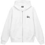 Худи Stussy Basic Zip Hoodie 'White', белый - фото