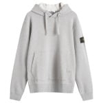 Худи Stone Island Cotton Fleece Garment Dyed Hoodie, цвет Melange Grey - фото