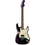 Fender Custom Shop SuperNova Stratocaster HSS Heavy Relic Floyd Rose Электрогитара Black over Purple Sparkle - фото 2