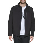 Куртка Men's Water Resistant Soft Shell Open Bottom Jacket (Standard and Big & Tall) Calvin Klein, цвет Deep Black - фото