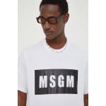 Хлопковая футболка MSGM, белый - фото