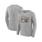 Мужская футболка с длинным рукавом с логотипом Heather Grey Vegas Golden Knights Кубка Стэнли Чемпионов 2023 в раздевалке Fanatics, серый - фото