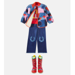 Лоскутная джинсовая куртка-бомбер Stella Mccartney Kids, цвет colorful - фото 2