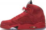 All red jordan 5 suede shop