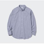 Рубашка с длинным рукавом из сверхтонкого хлопкового сукна Uniqlo Extra Fine Cotton Broadcloth Long Sleeve, синий - фото