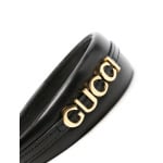 Gucci кожаный ободок с логотипом, черный - фото 3