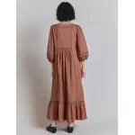 Платье Ghost Elsie Broderie Smock, цвет mauve - фото 4