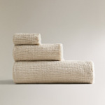 Полотенце Zara Home Faded Cotton And Linen Waffle-Knit - фото