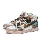 Кроссовки Nike Dunk Skateboarding Shoes Men High-top White, хаки - фото