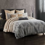 Donna Karan Home Ember Угольно-угольный пододеяльник, полный/королевский размер, серый - фото