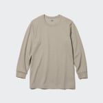 Футболка вафельная Uniqlo Heattech с круглым вырезом, черный - фото 7